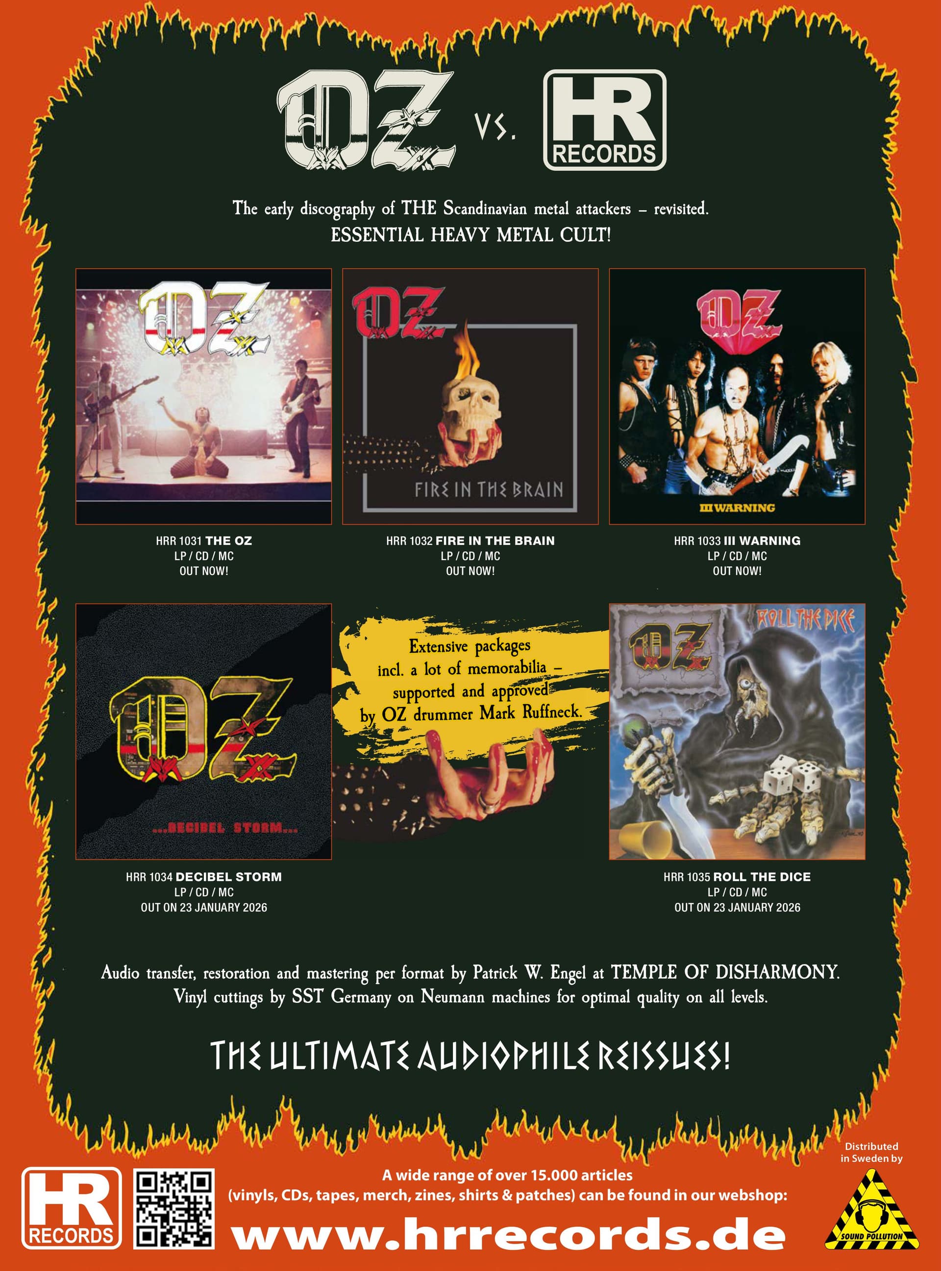 Advertising for the Reissued OZ albums in Sweden and Finland